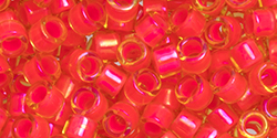 TOHO Aiko (11/0) : Luminous Neon Pink-Lined Lt Topaz 50g