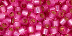 TOHO Aiko (11/0) 4g Pack : PermaFinish Translucent Silver-Lined Hot Pink