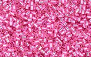 TOHO Bugle #0 (2mm) : Silver-Lined Hot Pink