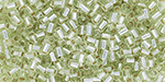 TOHO Bugle #0 (2mm) : Silver-Lined Lt Lime Green
