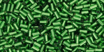 TOHO Bugle #1 3mm Tube 2.5" : Silver-Lined Peridot