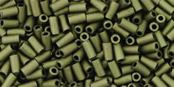 TOHO Bugle #1 3mm Tube 2.5" : Matte-Color Dk Olive