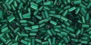 TOHO Bugle #1 (3mm) Tube 2.5" : Transparent Green Emerald