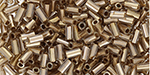 TOHO Bugle #1 (3mm) Tube 2.5" : Gold-Lined Crystal