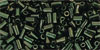 TOHO Bugle #1 (3mm) : HYBRID Antiqued Metallic Black