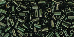 TOHO Bugle #1 (3mm) : HYBRID Antiqued Metallic Black