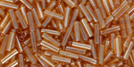 TOHO Bugle #2 (6mm) Tube 2.5" : Transparent-Lustered Med Topaz