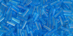 TOHO Bugle #2 (6mm) Tube 2.5" : Transparent-Rainbow Aquamarine