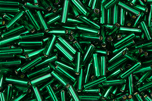 TOHO Bugle #2 (6mm) : Silver-Lined Green Emerald