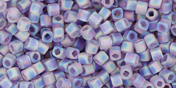 TOHO Cube 1.5mm Tube 2.5" : Transparent Rainbow Frosted Lt Tanzanite