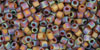 TOHO Cube 1.5mm Tube 2.5" : Transparent-Rainbow-Frosted Smoky Topaz
