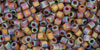 TOHO Cube 1.5mm : Transparent-Rainbow-Frosted Smoky Topaz