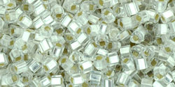 TOHO Cube 1.5mm : Silver-Lined Frosted Crystal