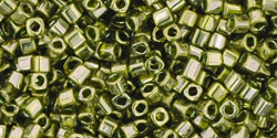 TOHO Cube 1.5mm Tube 2.5" : Gold-Lustered Green Tea