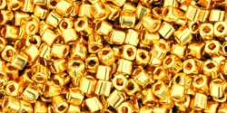 TOHO Cube 1.5mm Tube 2.5" : Metallic 24K Gold Plated