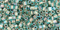 TOHO Cube 1.5mm : Gold-Lined Rainbow Aqua