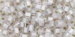 TOHO Cube 2mm : Silver-Lined Frosted Crystal