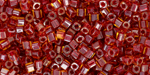 TOHO Cube 2mm Tube 2.5" : Inside-Color Lt Topaz/Pomegranate-Lined