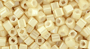 TOHO Cube 3mm Tube 2.5" : Opaque-Lustered Lt Beige