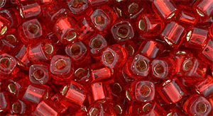 TOHO Cube 3mm : Silver-Lined Ruby