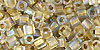 TOHO Cube 3mm : Inside-Color Crystal/Gold-Lined