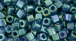 TOHO Cube 3mm : Gold-Lustered Lt Tanzanite