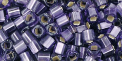 TOHO Cube 3mm Tube 2.5" : Silver-Lined Frosted Lt Tanzanite