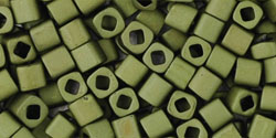 TOHO Cube 3mm Tube 2.5" : Matte-Color Dk Olive