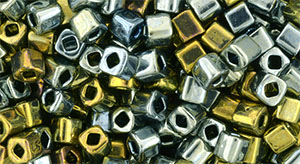 TOHO Cube 3mm : Galvanized Blue Gold