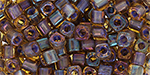 TOHO Cube 3mm : Inside-Color Lt Topaz/Opaque Lavender-Lined