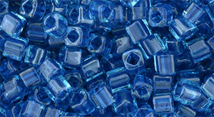 TOHO Cube 3mm : Inside-Color Aqua/Capri-Lined