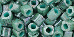 TOHO Cube 4mm : Marbled Opaque Turquoise/Blue