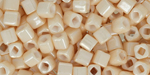 TOHO Cube 4mm : Opaque-Lustered Lt Beige