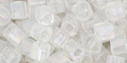 TOHO 4mm Cube Tube 5.5" : Transparent-Rainbow Crystal