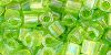 TOHO Cube 4mm : Transparent-Rainbow Lime Green