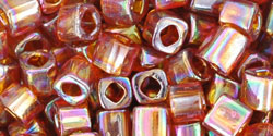 TOHO Cube 4mm Tube 5.5" : Transparent-Rainbow Smoky Topaz