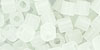 TOHO - Cube 4mm : Transparent-Frosted Crystal