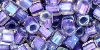 TOHO Cube 4mm Tube 2.5" : Inside-Color Rainbow Crystal/Metallic Purple-Lined