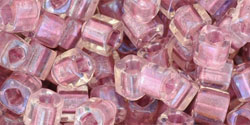 TOHO Cube 4mm Tube 5.5" : Inside-Color Rainbow Crystal/Rose-Lined