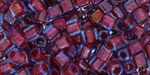 TOHO Cube 4mm Tube 2.5" : Inside-Color Lt Sapphire/Hyacinth-Lined
