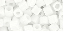 TOHO 4mm Cube Tube 5.5" : Opaque White