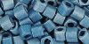 TOHO 4mm Cube Tube 5.5" : Higher-Metallic Frosted Mediterranean Blue