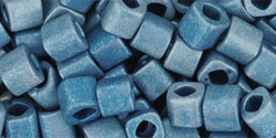 TOHO 4mm Cube Tube 5.5" : Higher-Metallic Frosted Mediterranean Blue