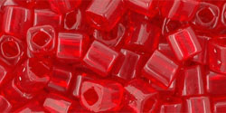 TOHO Cube 4mm Tube 5.5" : Transparent Ruby