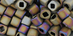 TOHO Cube 4mm Tube 2.5" : Matte-Color Iris - Brown