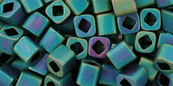 TOHO Cube 4mm Tube 5.5" : Matte-Color Iris - Teal