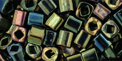 TOHO Cube 4mm : Metallic Iris - Green/Brown