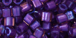 TOHO Cube 4mm Tube 2.5" : Inside-Color Rainbow Rosaline/Opaque Purple-Lined