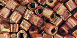 TOHO Cube 4mm : HYBRID Luster - Opaque Rose/Gold Topaz