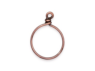 TierraCast : Brass Wire Hoop - 20 mm ID, 17 Gauge, Antique Copper